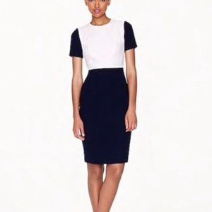 J. Crew Seamed Crepe Dress In Colorblock Style 03304 Size 6